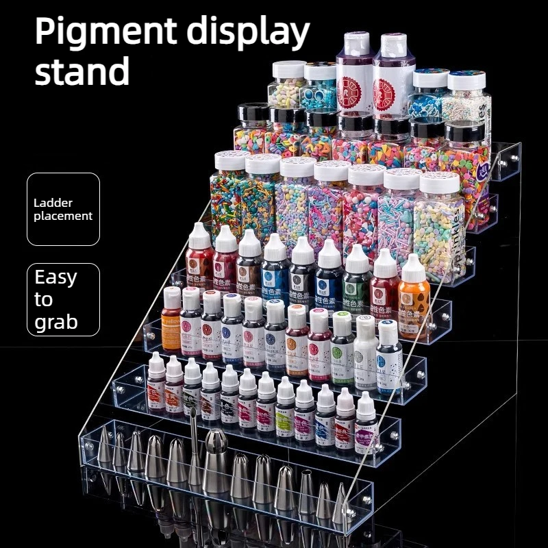 Pigment Pastel Transparent Storage Box Multi-layer Trapezoidal Storage Rack Baking Tool Display Rack Home Storage Holders