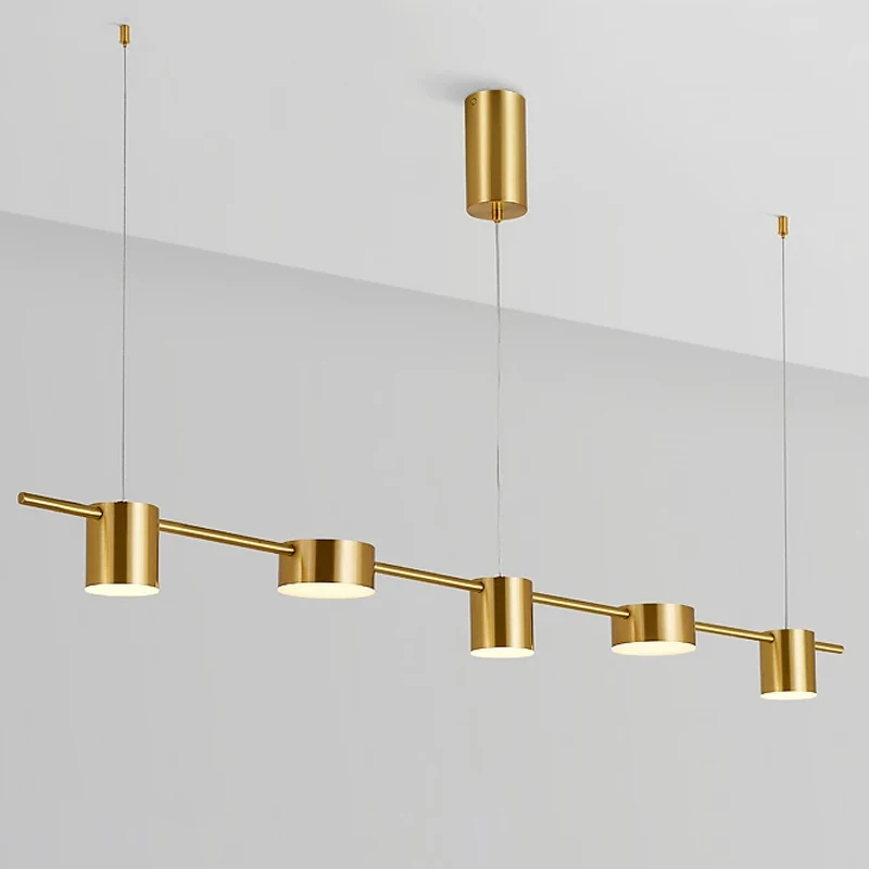 Imagem -02 - Postmodern Led Pendant Light Hanging Chandeliers Long Strip Home Decor Jantar Sala de Estar Suspensão Cozinha Preto Ouro