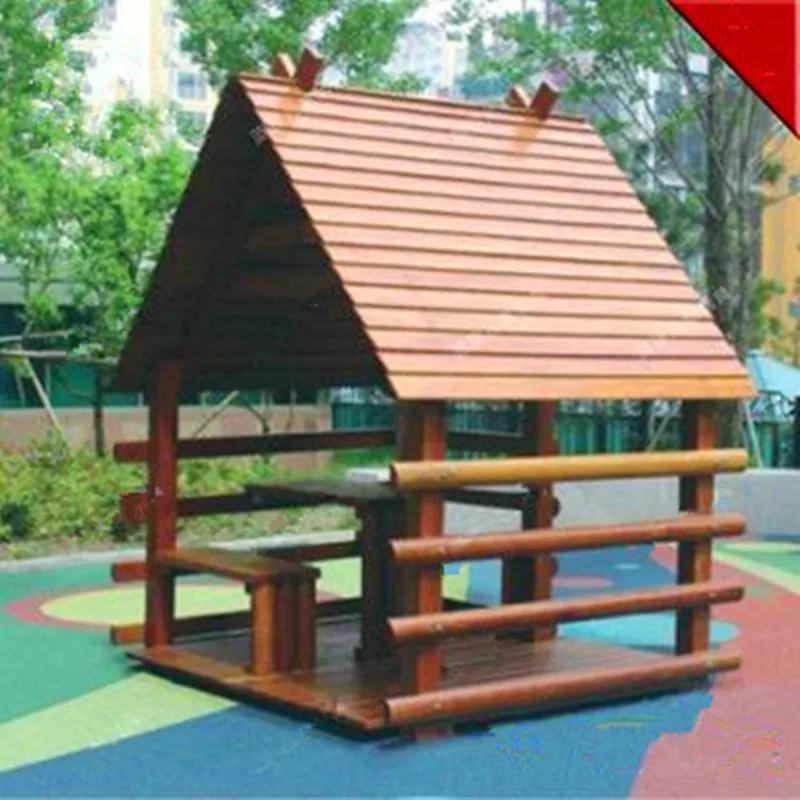 Preservative wood kindergarten chalet outdoor assembly wooden house children's amusement park chalet game room toy house