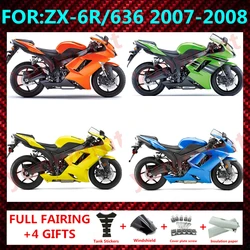New ABS Plastic Shell Motorcycle Fairing kit Fit For Ninja ZX6R 636 ZX-6R 2007 2008 07 08 Custom full fairings bodywork zxmt