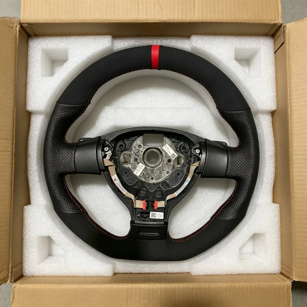 

Hand Stitched Black Breathable Suede Leather Mk5 GTI VW Golf 5 R32 Passat R GT 2005 Steering Wheel Cover For Volkswagen Golf 5