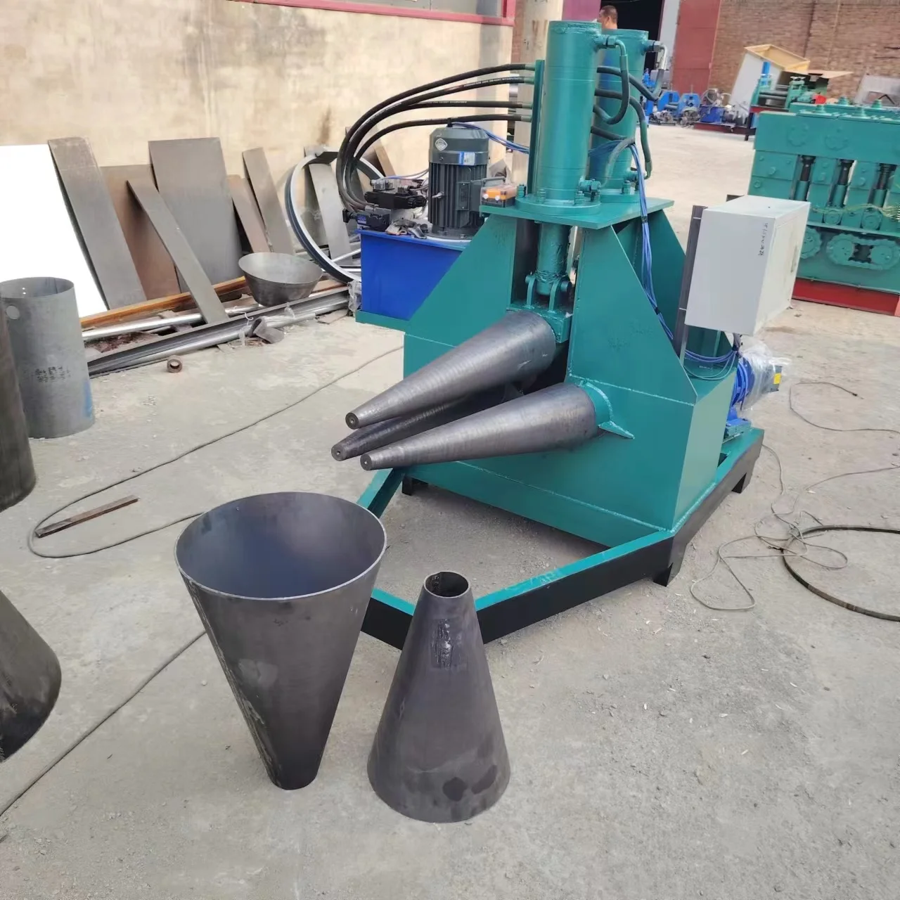 Trumpet-shaped Steel Plate Rolling Machine  Fan-shaped Drum Rolling Machine  Cone Plate Rolling Machine