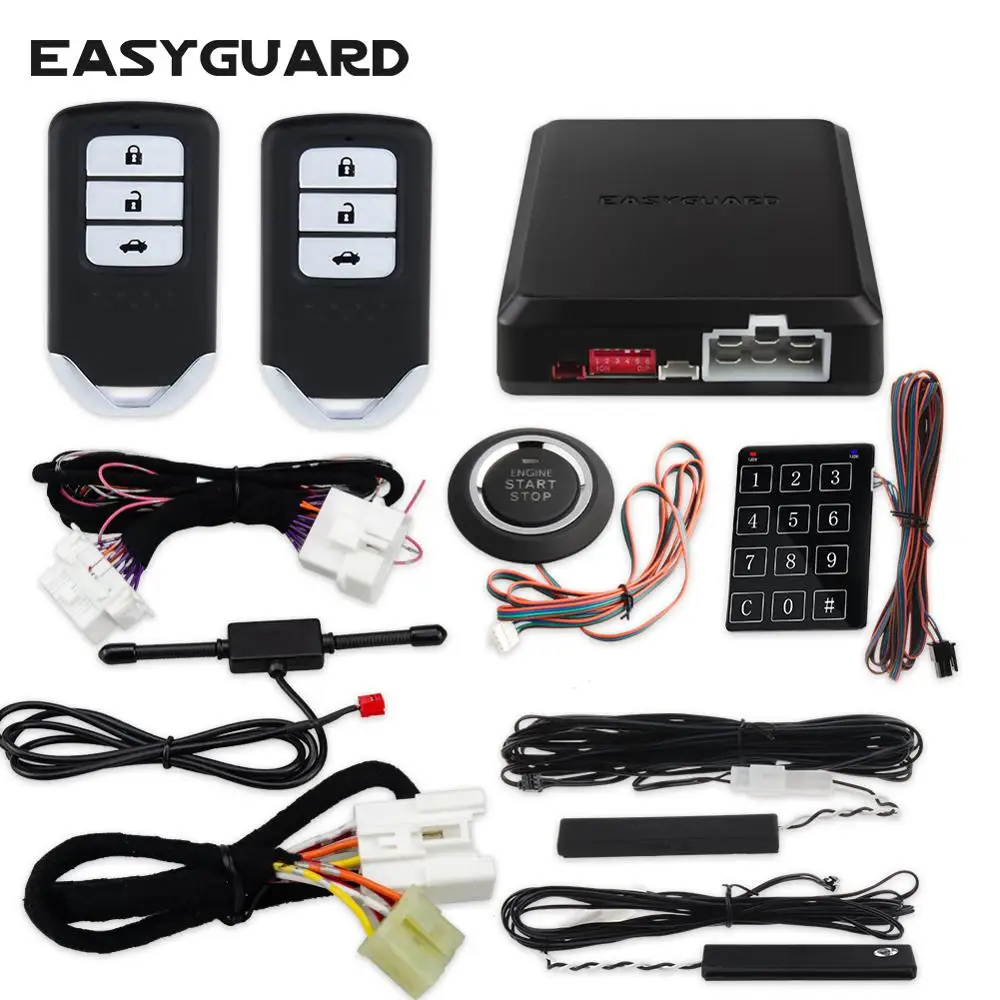 EASYGUARD smart key CAN BUS system  plug and play fit for honda pke car alarm start stop keyless entry kit auto start starter