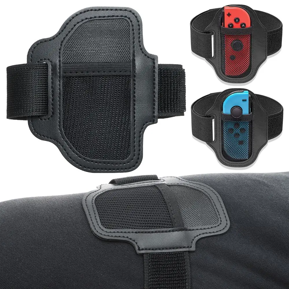 2 pezzi sportivi traspiranti regolabili supporto per maniglia da gioco fascia elastica cinturino per gamba anello cravatta per Nintendo Switch Joycon