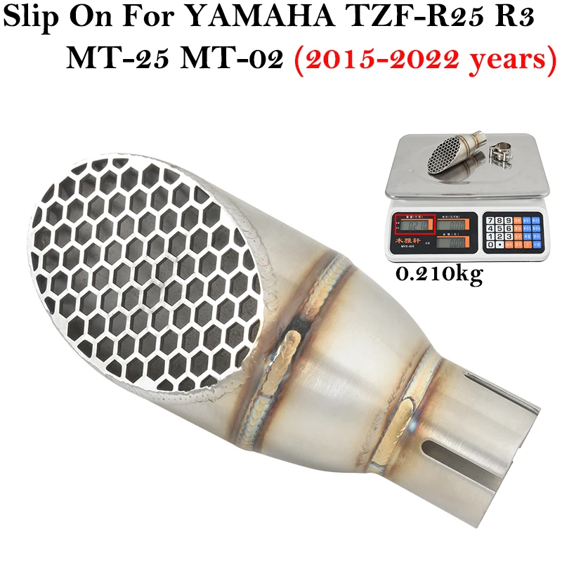 

Выхлопная труба Slip-On для мотоциклов YAMAHA YZF-R25 R3 MT03 MT25 2015-2022, модифицированная, GP-стиль, соединительная трубка для средней секции.
