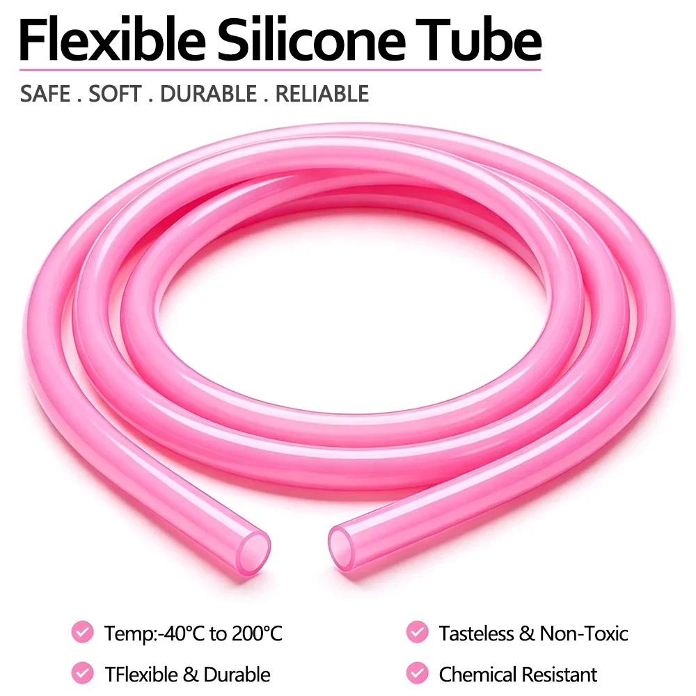 1-10M Nontoxic Pink Food Grade Silicone hose ID2mm OD4mm Flexible High Heat Resistant Tubing Plumbing Hoses Water Connector