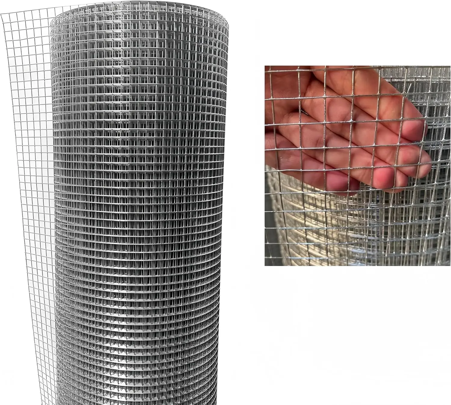 

1/2 Inch 48x100 Ft 19 Gauge Hot Dip Galvanized Wire Mesh Roll for Chicken Fence, Garden Bed, and Plant Supports