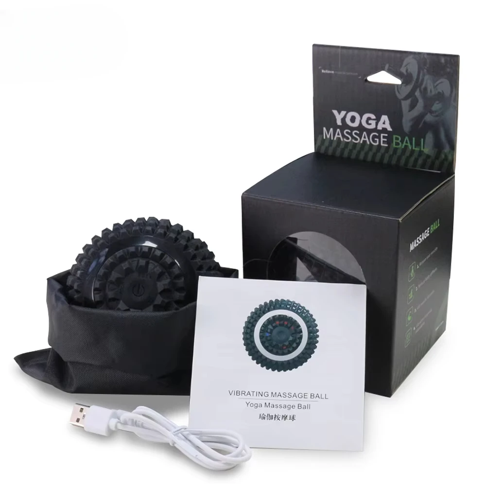 Newest Muscle Recovery 4 Levels Speed Massage Roller, Electric Washable Yoga Vibrating Massage Ball-