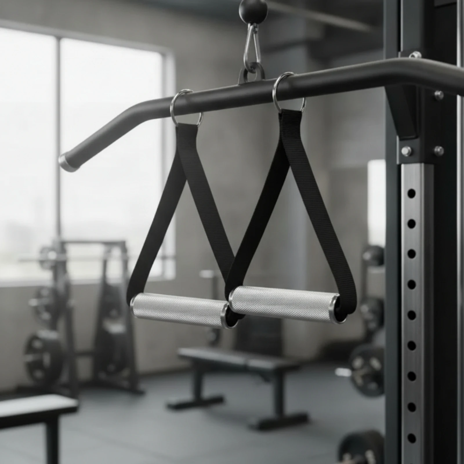Gym Handles with Metal Grips Aluminiumlegering Cable Machine Handles Kabelgreep Textured Lat-Pulldowngreep Universeel