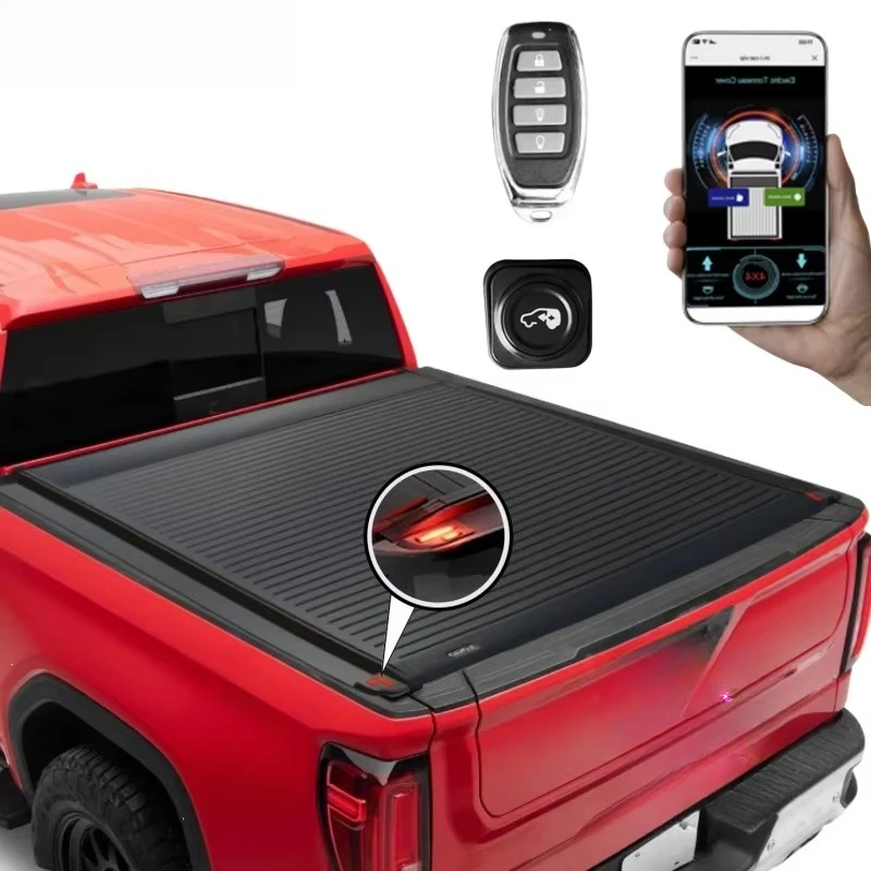 2018 2020 2024 Gmc Sierra 1500 At4 Slt Electric Roller Shutter Lid 5' 8 Rear Trunk Box Tonneau Cover Truck Bed Cover