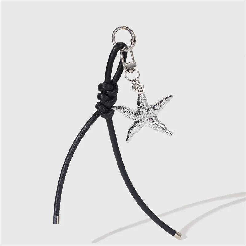 Silver Starfish Keychain KeyChain Y2k High-end Exquisite Simple Bag Pendant Daily Trendy Accessories Gift