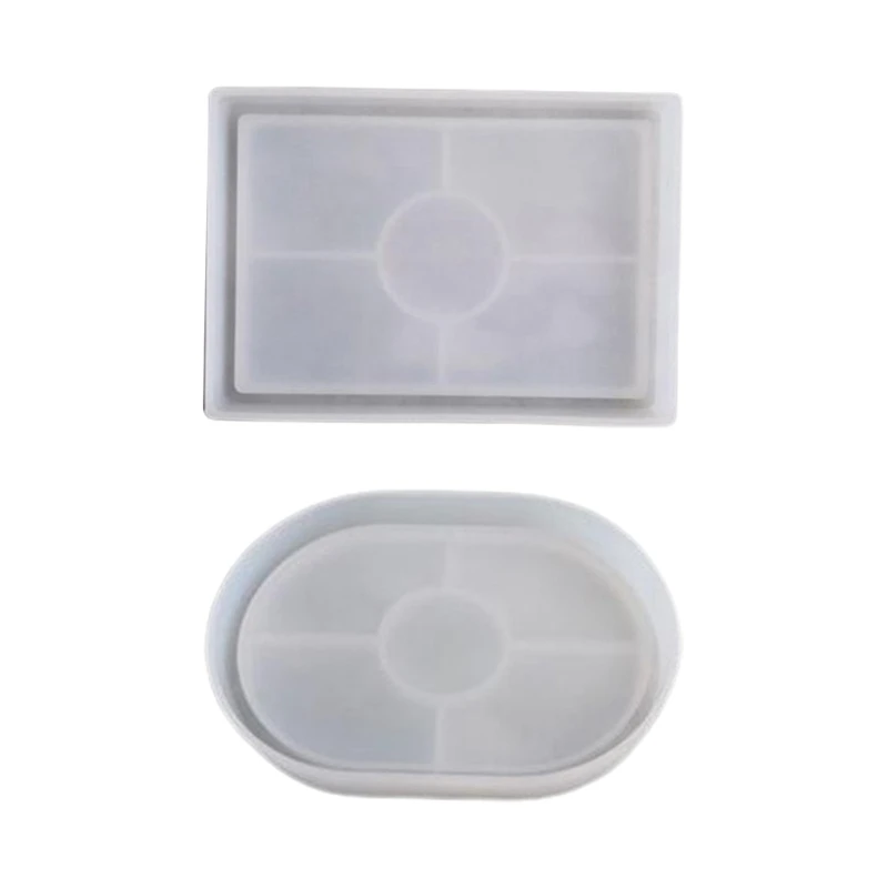 DIY Tray Resin Mould Craft Oval Rectangular Plate Dish Ashtray Mould for Resin Epoxy Mould for Office Home Decor Supply Dropship