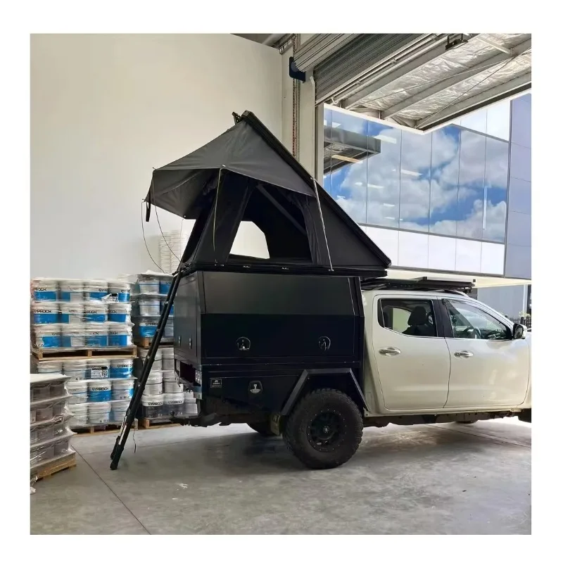 

Outdoor Camping Waterproof 4 People SUV Aluminium Alloy Rooftop Tent Triangle Hard Shell Top Roof Tent