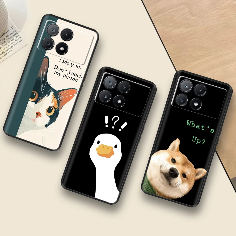 Poco X6 حافظة الكرتون الوفير لطيف الحيوان سيليكون لينة جراب هاتف ل Xiaomi Poco X6 Pro Poco X 6 Pro X6Pro Pocox6 Pro 5G حالات
