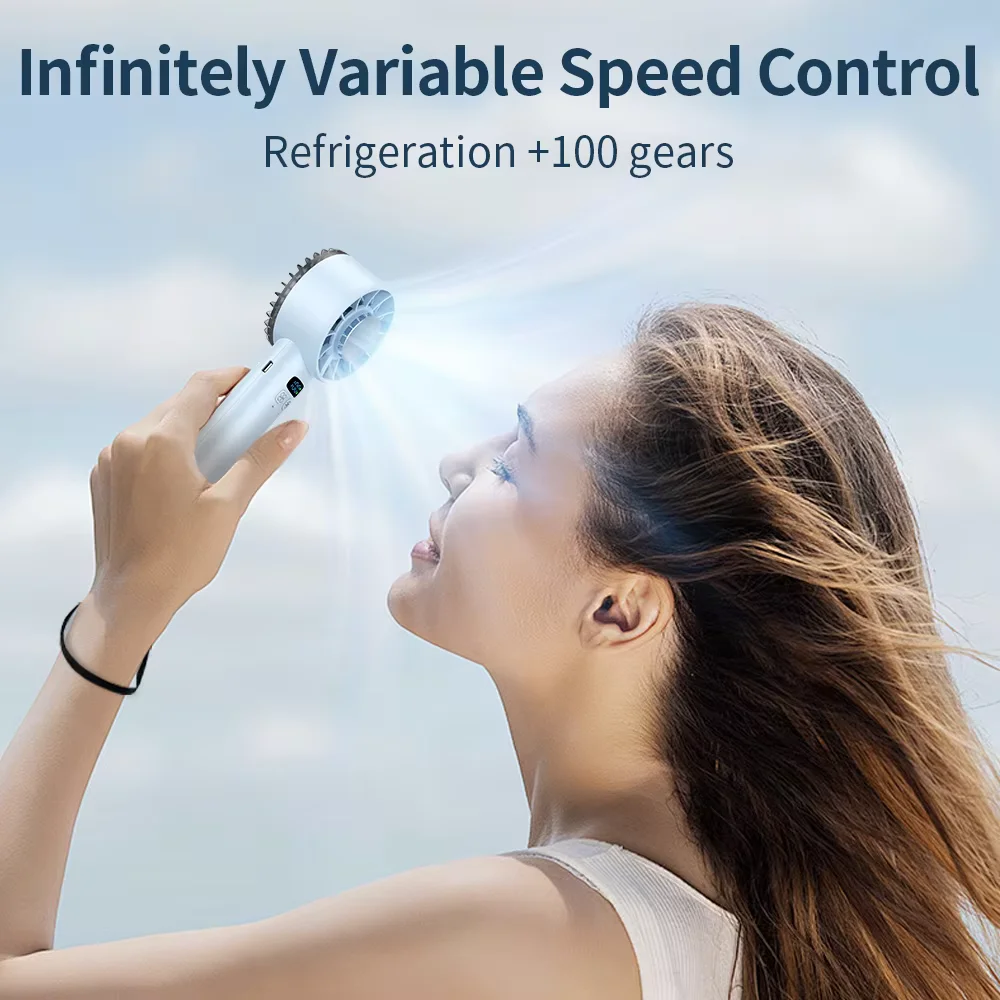 5200mah مروحة ضغط الجليد عالية السرعة التبريد المحمولة USB قابلة للشحن المحمولة LED شاشة ديجيتال للسفر في الهواء الطلق جديد