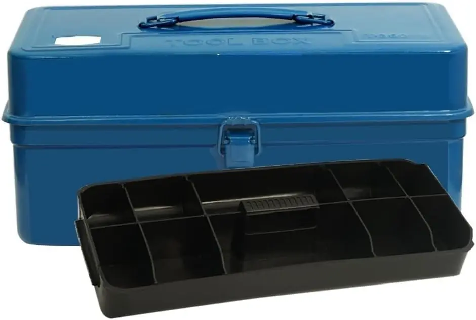 Metal toolbox heavy-duty ABS toolbox tray for storing household tools (blue) Tool organizer (small)