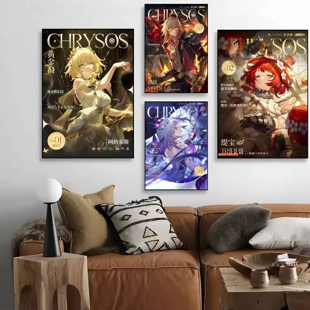 Game Honkai Star Rail Chrysos Heirs Magazine Style Posters HD Print Vintage Wall Art Decor for Home Study Room