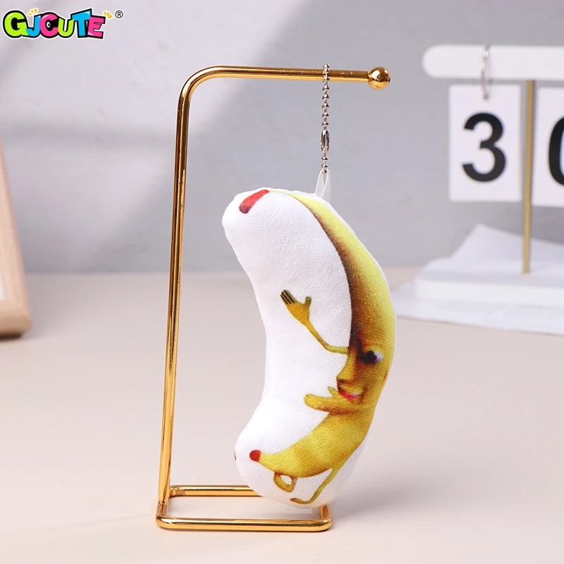 

Cute Fruit Banana Pendant Keychain Plush Doll Toys Cartoon Singing Big Banana Stuffed Keyring Backpack Charm Car Bag Decor Gift