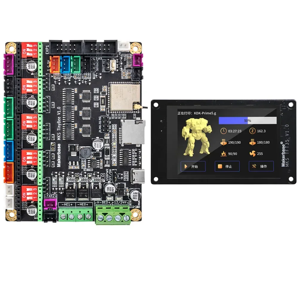 MKS TinyBee 3D Printer Control Board ESP32 MCU 3D Printer Parts 3D Touch TFT35 Screen Wifi Function WEB Control TMC2209 Driver