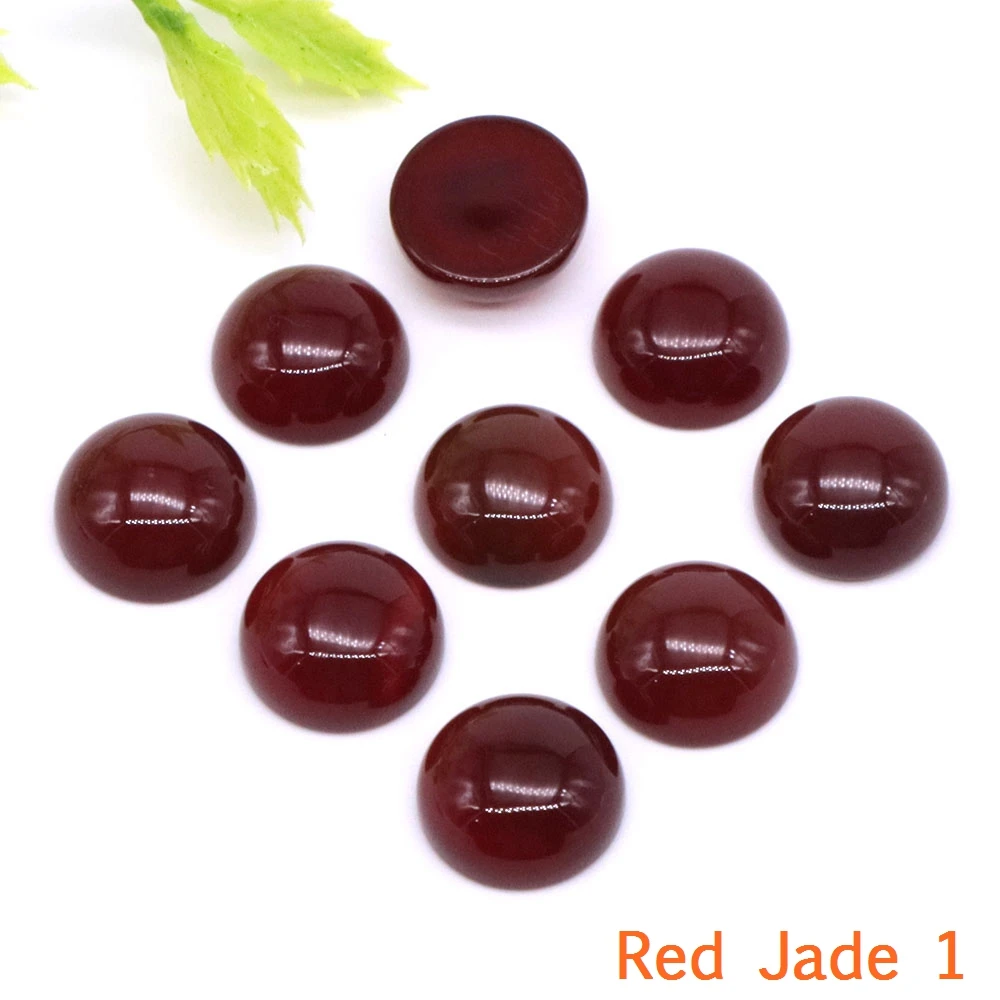 NONE 10mm Runde Cabochon Perlen mit flacher Rückseite Natursteine Halbkuppel Cab DIY Ohrring Ring Anhänger Schmuckherstellung Zubehör Großhandel 5