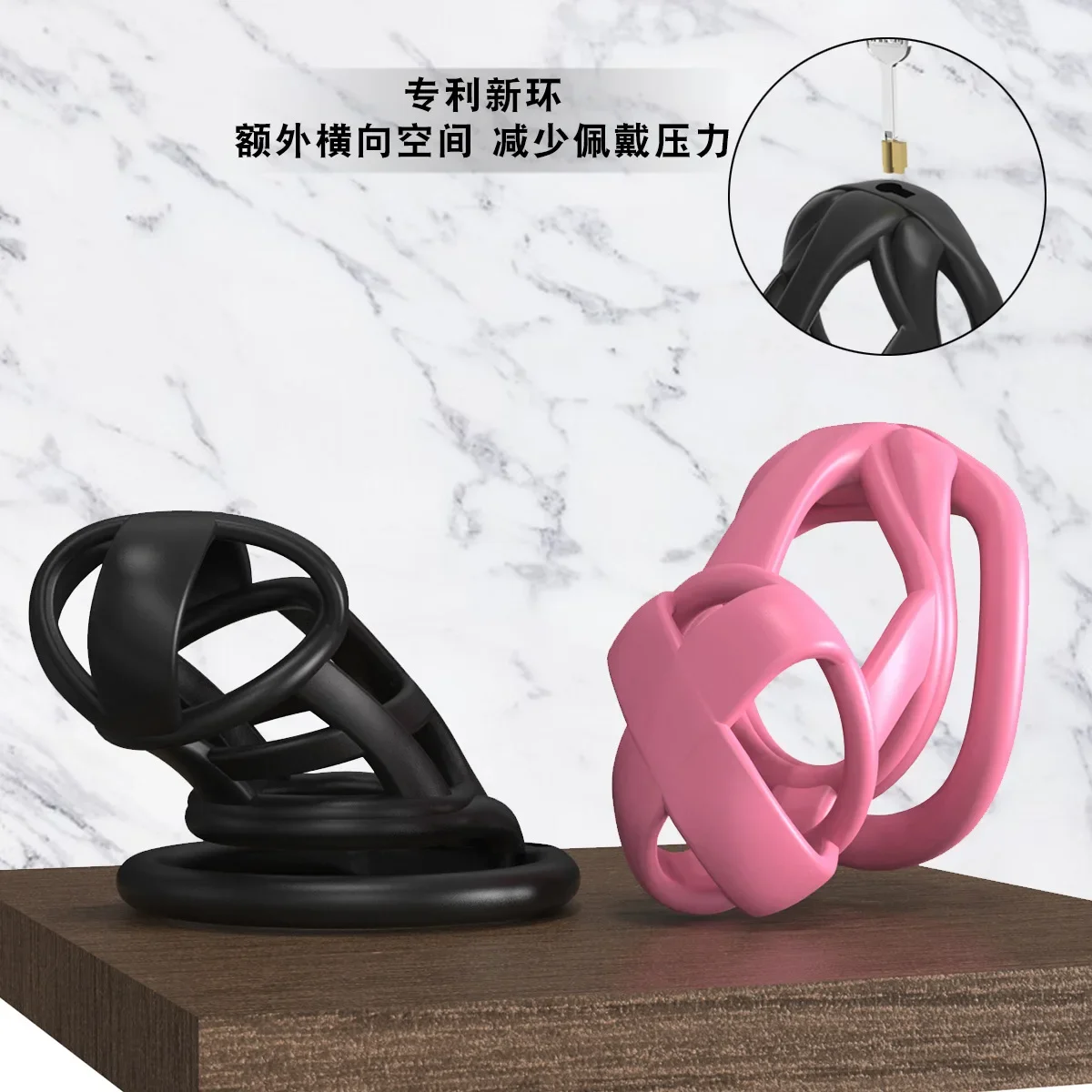 New High Quality Pink Cobra Chastity Cage Penis Bondage Anti-Cheating Cock Cage with 4 Size Rings Adult Erotic Products 18+ 정조대