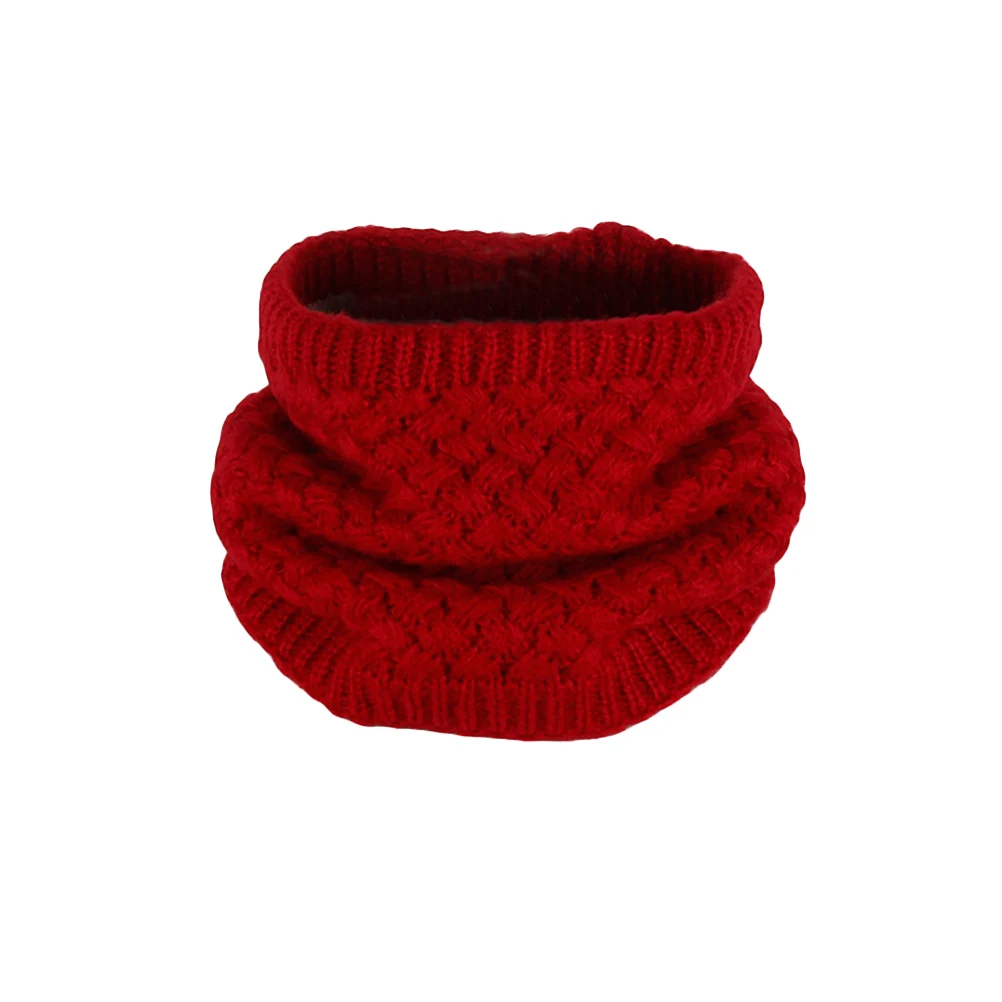 

Warm Chunky Knit Circle Scarf Thick Unisex Neck Warmer For Winter Red Soft Cozy Not Scratchy Suitable For Teenager Adult