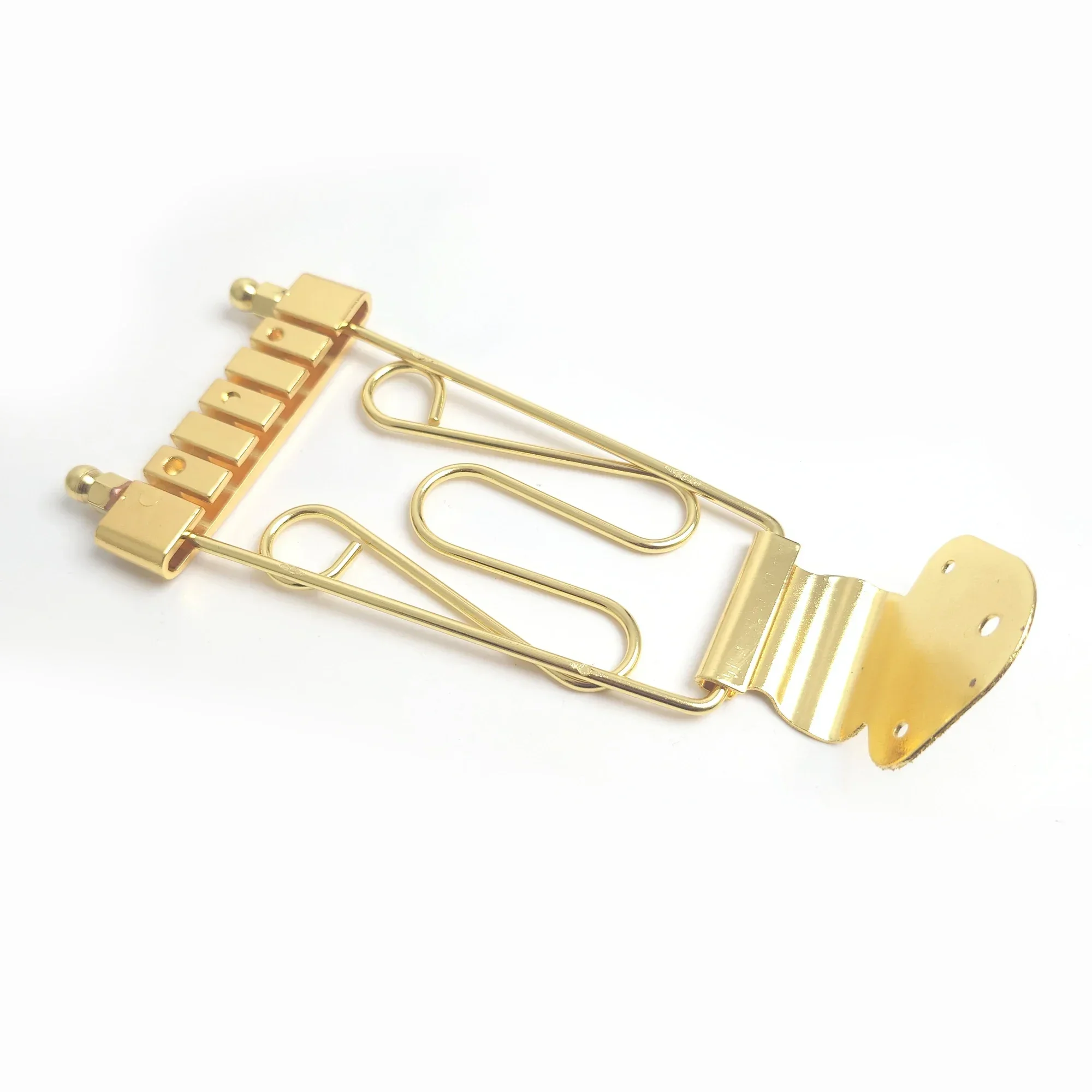 Gold And Chrome Guitar Tailpiece Bridge Trapeze for 6-String Hollow Body Electric Guitars Compatible with LP Models