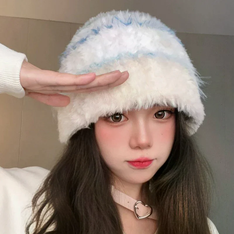 قبعة صوف سميكة سميكة مقاومة للبرودة للخريف والشتاء، قبعة محبوكة دافئة لحماية الأذن للنساء