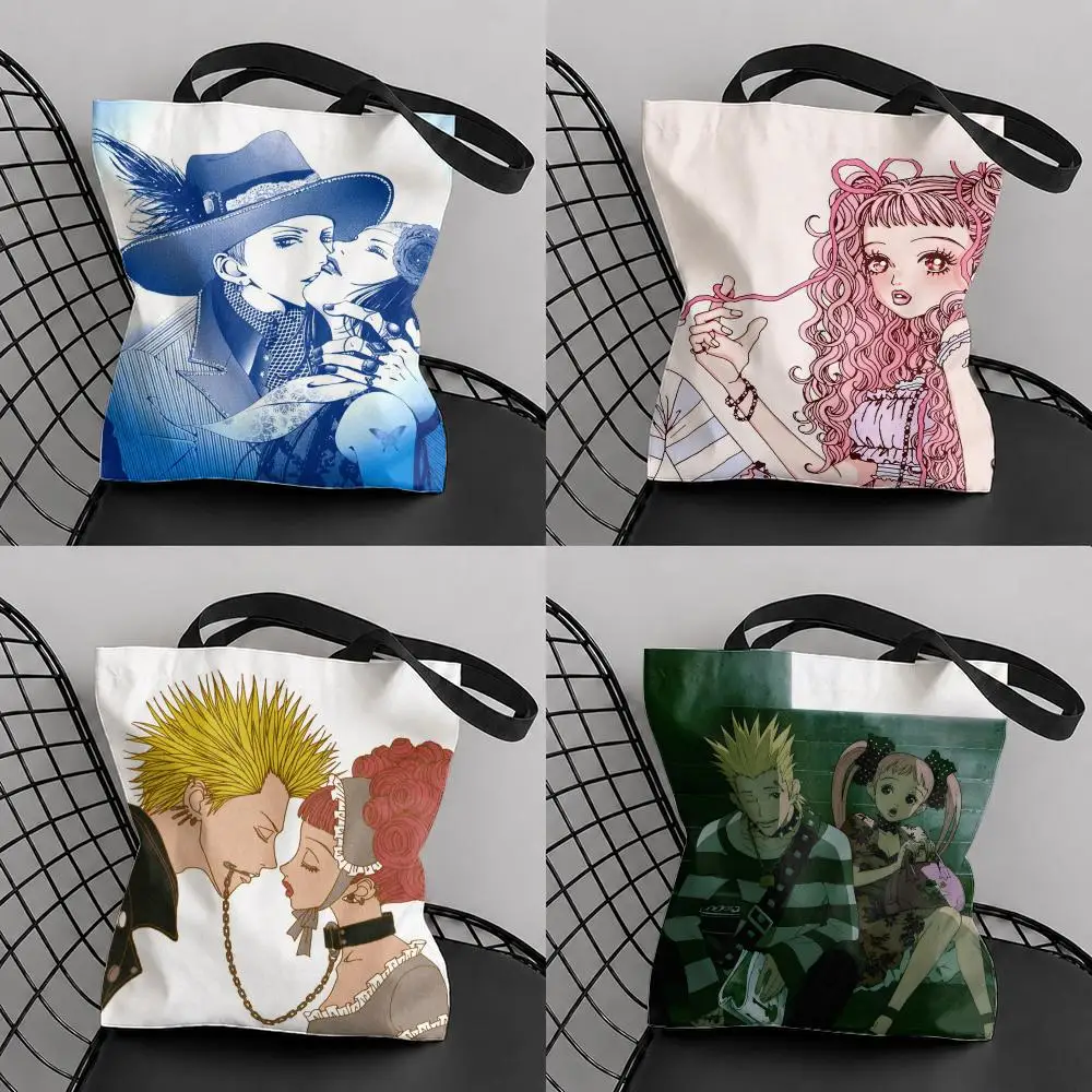 Manga P-Paradise Kiss Storage Bags Structured Canvas Tote Bag Large Aesthetic Shoulder Handbag Reusable Casual Shopping Bags