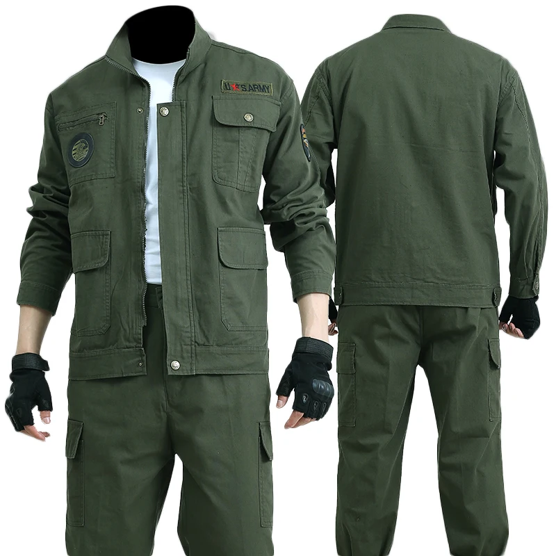 YIHAXUAN 2022 Cotton Overalls Suit Men's Spring And Autumn Wear-resistant Auto Repair Workers Camouflage Protective Clothing