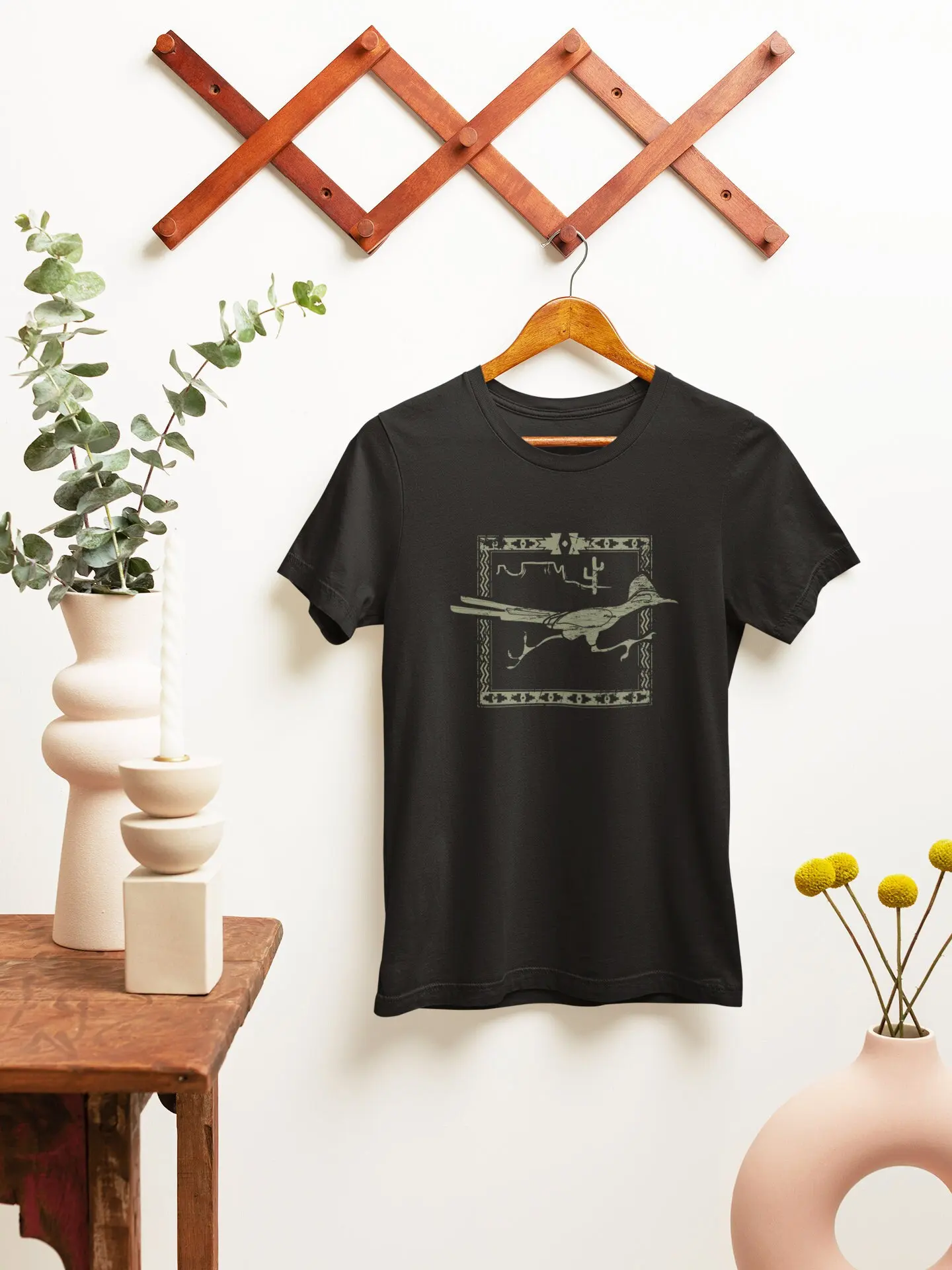 Roadrunner Southwest Desert Art T Shirt Wildlife Mens Cowboy Womens Western Rustic Cowgirl Top