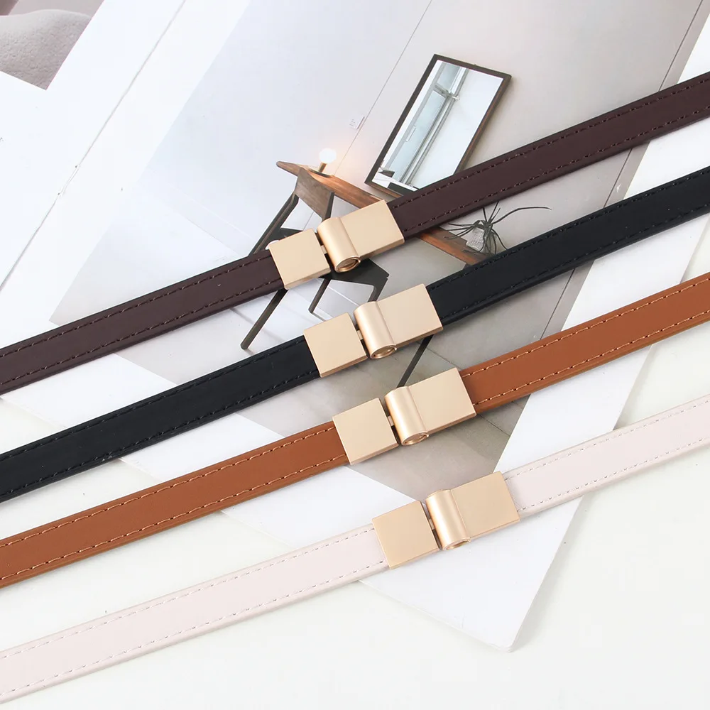 Women's Adjustable Thin Belt Korean Style Slim Waist Strap for Dresses Coats Fashion women slim Buckle Lock Delicate Belt