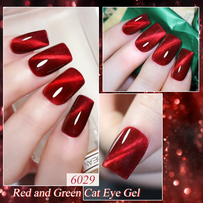 NAILCO 10ml Rosso Verde Cat Eye Gel Smalto per unghie Colori Soak Off UV LED Base per manicure Gel superiori Smalto gel magnetico a lunga durata