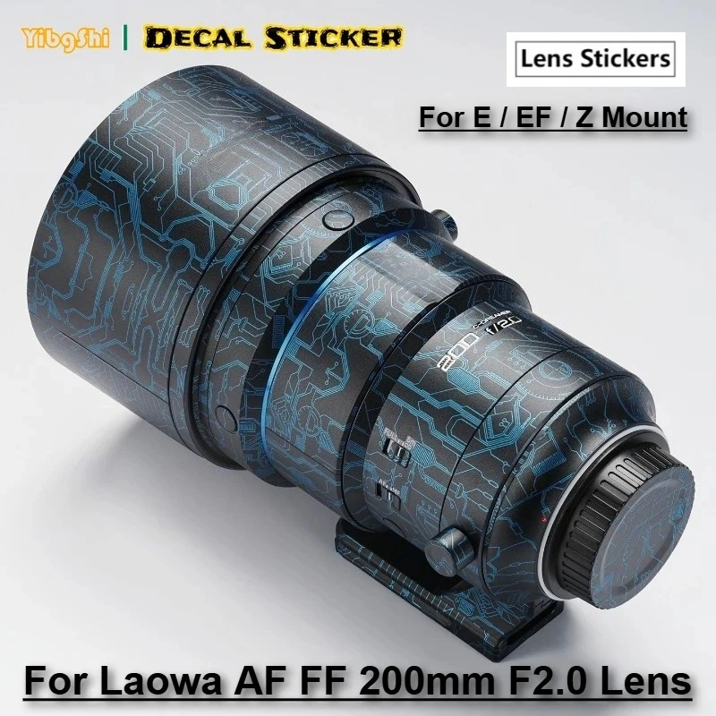 

Наклейки для объектива Laowa AF FF 200mm F2.0 для креплений E / EF / Z, виниловая пленка-обертка для объектива, покрытие 200 F2.0 C-Dreamer