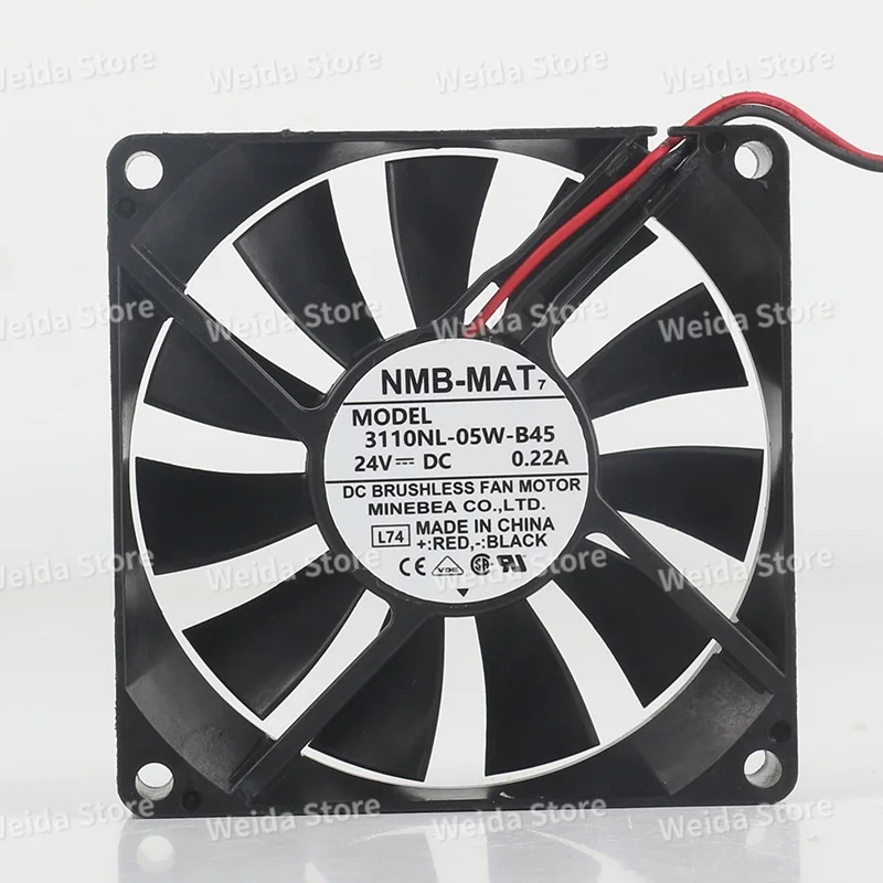

New NMB 5V 12V 48V DC 24V 0.22A AC EC 8015 80X80X15MM ball bearing frequency converter 3110NL-05W-B45 cooling fan