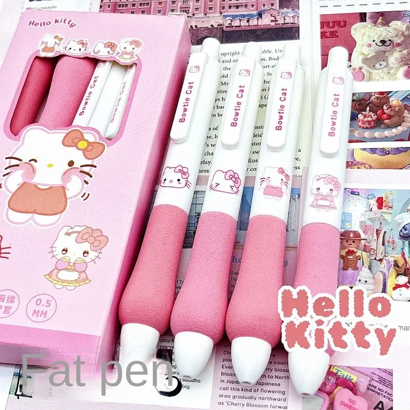Hello Kitty click gel pen high-looking cartoon cute super soft creative exquisite black quick-drying writing pen wholesale