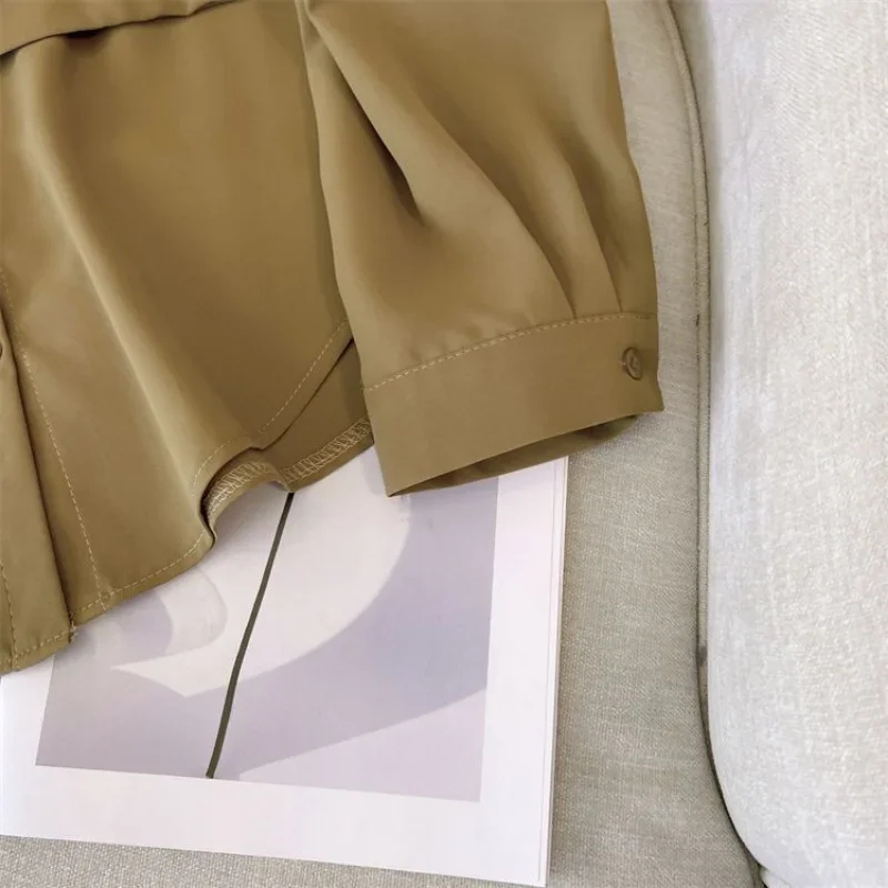 Camicie finte in due pezzi da donna L-4XL impiombate semplici tutto-fiammifero creatività elegante design primaverile puro Ulzzang sciolto da ufficio da donna