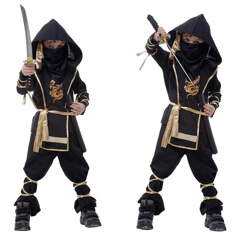 Costume Ninja de Luxe pour Garçons, Accessoires pour Enfants, Tenue de Kung Fu, Idées de Cadeaux d'Halloween