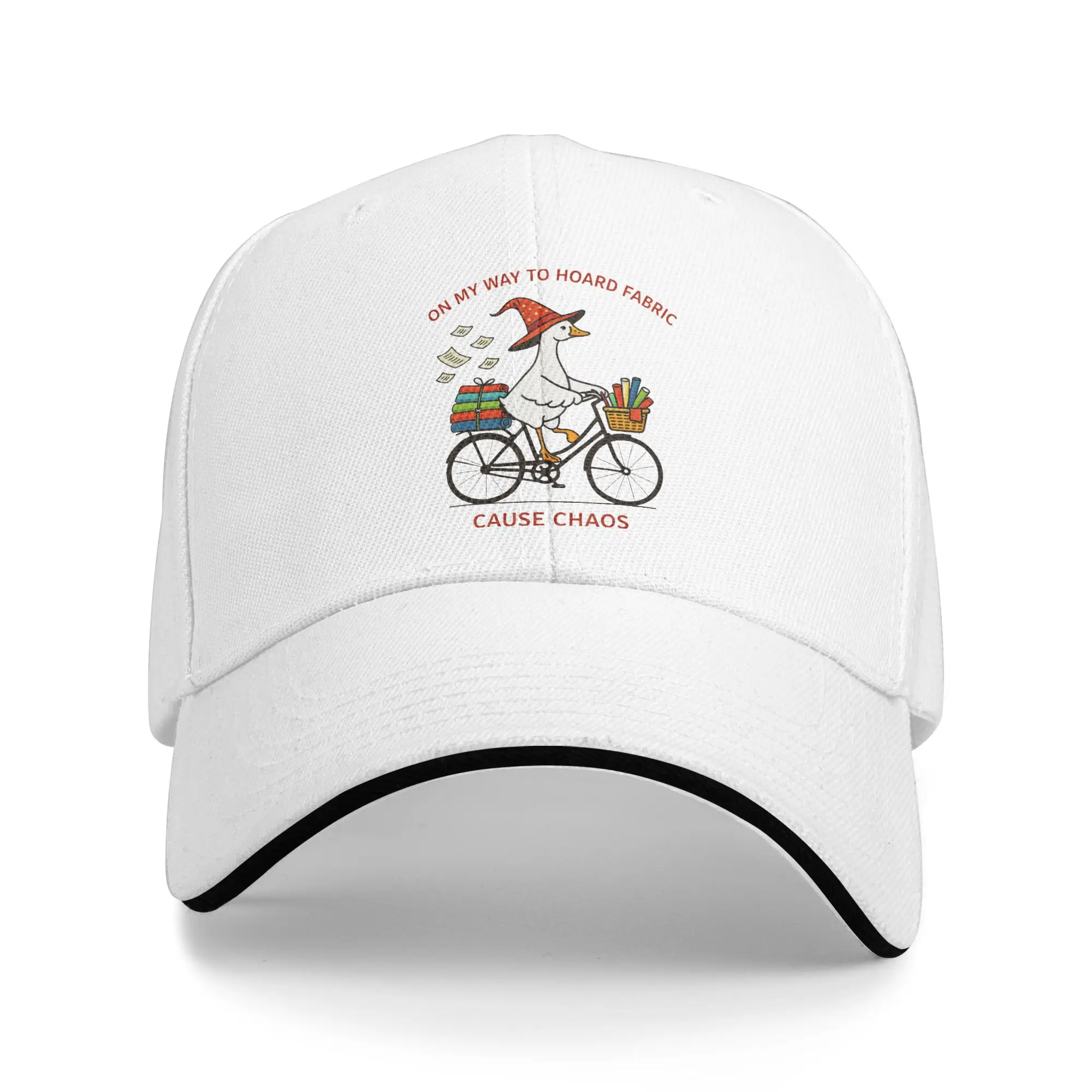 Men Women On My Way to Hoard Fabrics and Cause Chaos Hats Fashion Baseball Cap  Trucker Hat Casual Headewear Adjustable