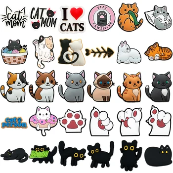 1 pz Ciondoli per scarpe per gatti Simpatico gatto Accessori per scarpe Spilli per zoccoli Kawaii Donna Uomo Decorazioni per scarpe Bomboniera per bambini Sandalo Fibbia Regali