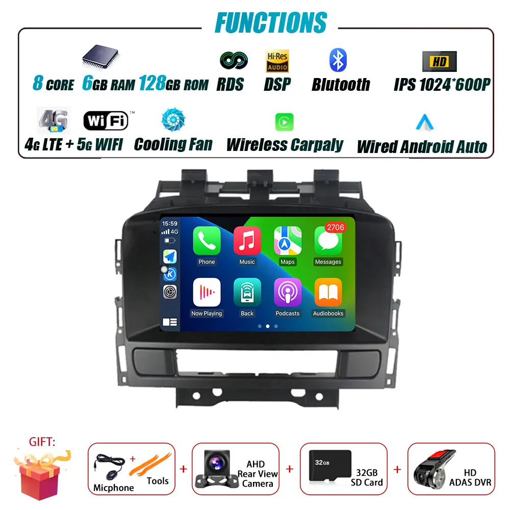 Voor Opel Astra J 2011-2014 Buick Excelle GT XT Radio Carplay Auto Multimedia Speler Intelligent Systeem Android Auto navigatie