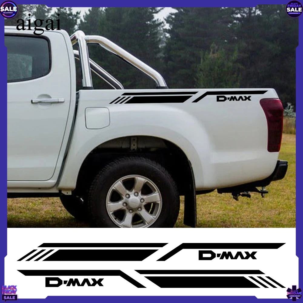 Pegatina para Isuzu Dmax D-Max X, Franjas Decorativas con Logotipo, Calcomanía para la Parte Lateral de la Caja de la Camioneta, Vinilo Decorativo, Accesorios de Tuning para Auto