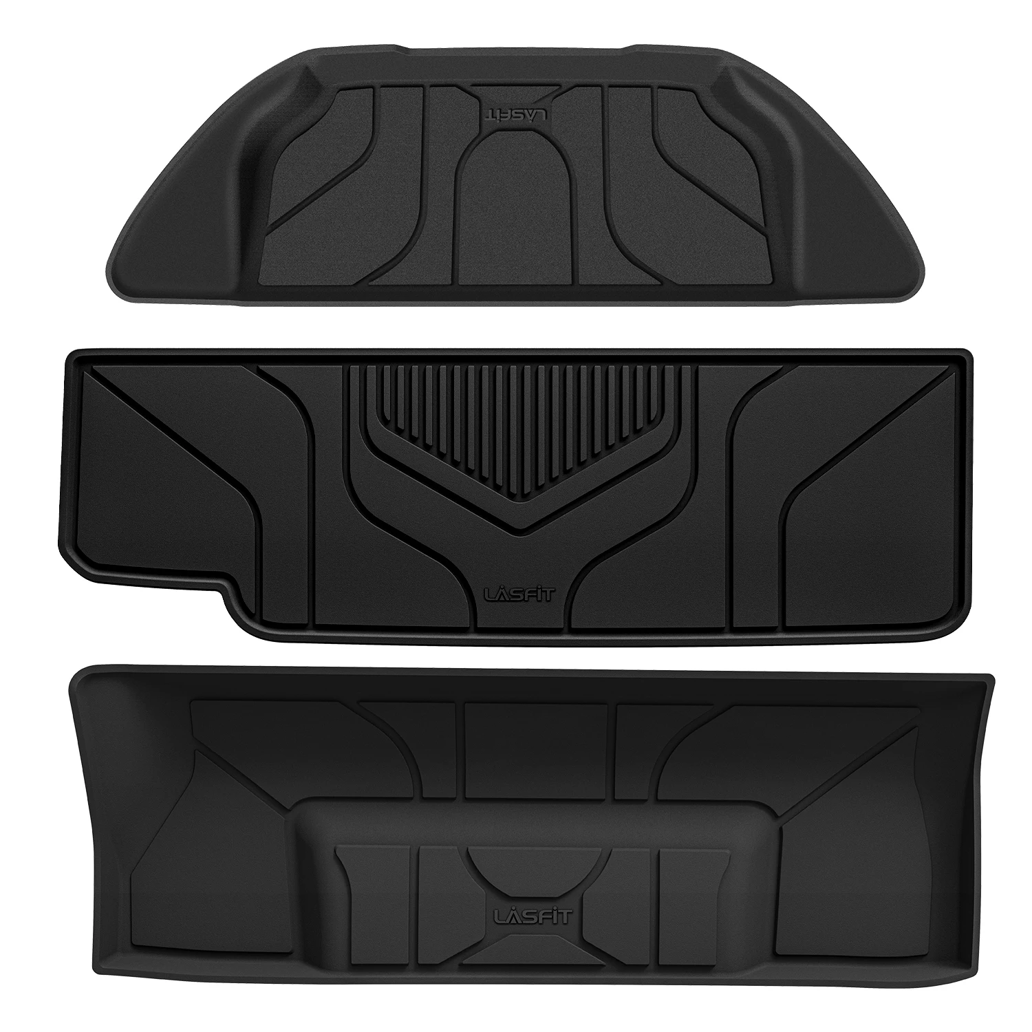 LASFIT Floor Mats Fit for Tesla Model X 6-Seat 2021-2024 Trunk Full Set Front Trunk & Rear Cargo & Trunk Well Custom Liners