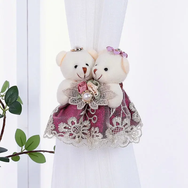 Carnation Bear Curtain Tieback Lovely Creative Home Decor Bedroom Curtain Decorative Curtain Accessories Holdback Clip Buckle