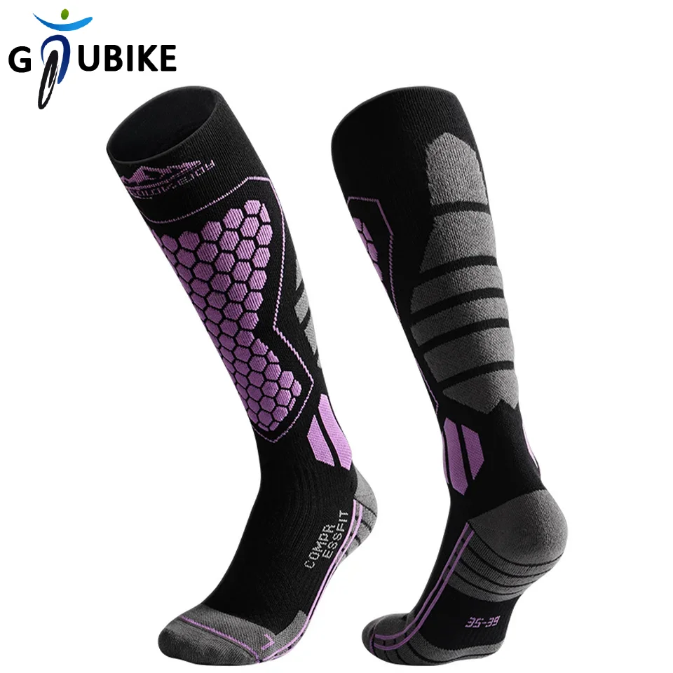 

GTUBIKE Winter Warmth Wool Ski Socks Compression Anti-sprain Quick-drying Non-slip Outdoor Sport Long Tube Snow Socks Men Women