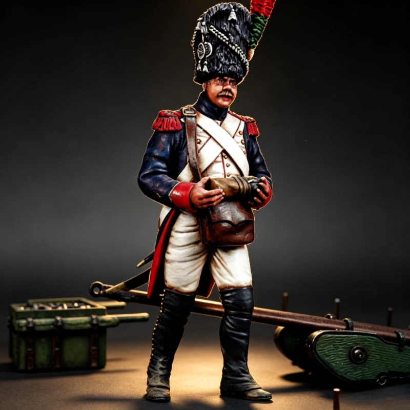 1/32 Scale 54mm DieCast Resin Figure Model Kit Guards Infantryman with Cartridge Miniature Toys Unassembled Unpainted