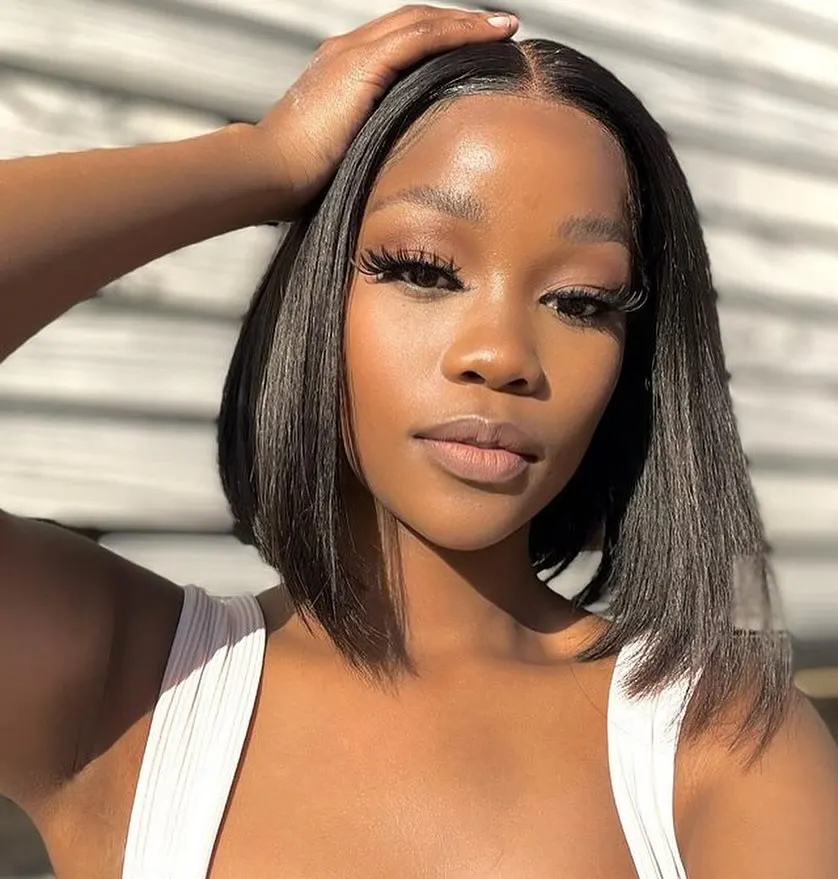 

Straight 6x6 Brown Lace Closure Bob Wig 100% Human Hair Lace Wig