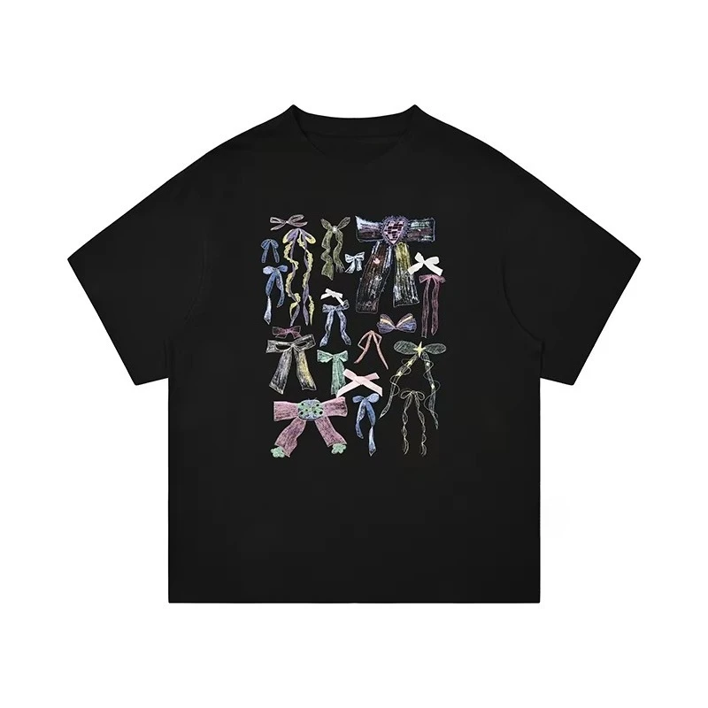 

2025 Summer Hot-selling Fashion Trend Women's T-shirt Pure Cotton High-quality Texture Simple and Cute Printing Harajuku