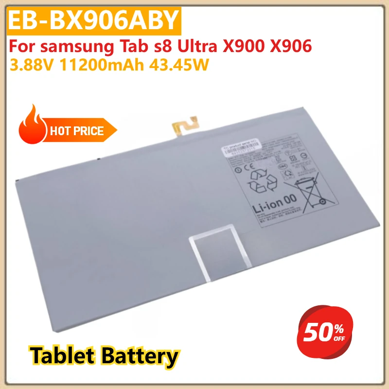

EB-BX906ABY Replacement Tablet Battery 3.88V 11200mAh 43.45W For samsung Tab s8 Ultra X900 X906 High-Capacity Lithium Batteries