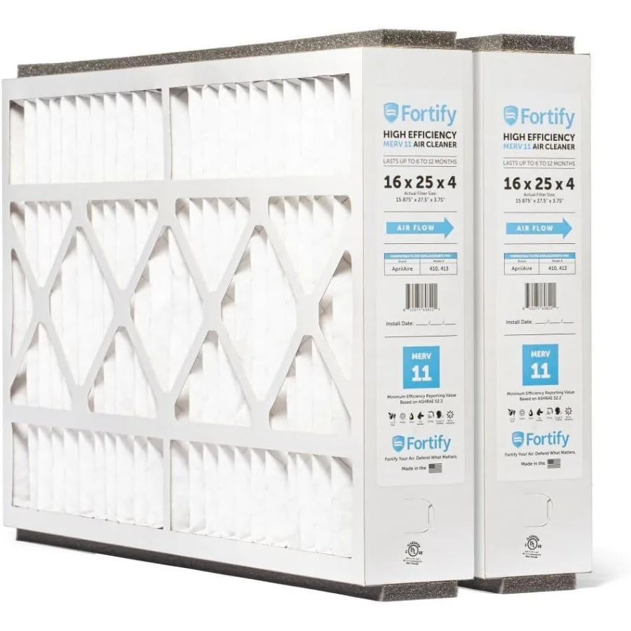 

Совместимый сменный фильтр MERV 11, для воздухоочистителей 16x25x4 AprilAire 410 413, 2 шт., настоящий размер 15,875x27,5x